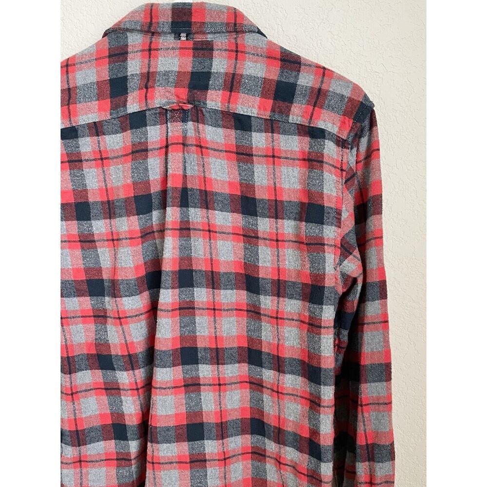 Denim & Flower Mens Medium Red 100% Cotton Flannel Button Up Shirt Preowned - Picture 9 of 10
